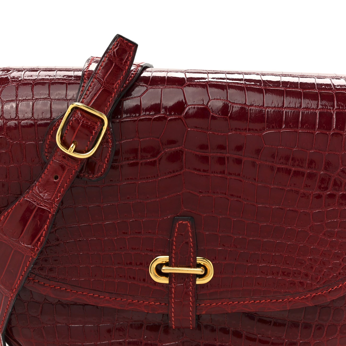 Crocodile Porosus Balle De Golf Rouge Vif