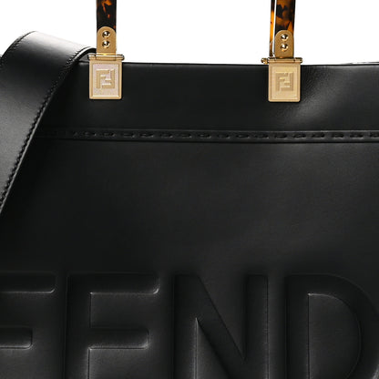 Fendi Vitello King Plexiglass Medium Fendi Sunshine Shopper Tote Black 7 of 9