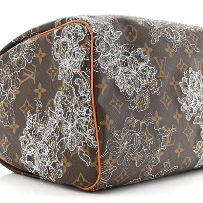 Louis Vuitton Monogram Dentelle Speedy 30 Silver 9 of 16