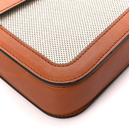 Celine Textile Natural Calfskin Large Triomphe Tan White 12 of 13