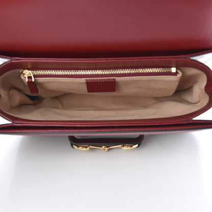 Gucci GG Supreme Monogram Azalea Calfskin Horsebit 1955 Shoulder Bag Beige Ebony New Cherry Red 5 of 13