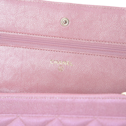 Chanel Iridescent Caviar Quilted Wallet on Chain WOC Rose Pink 9 of 12