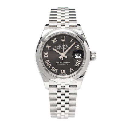 Rolex Stainless Steel 28mm Oyster Perpetual Datejust Watch Slate Roman 279160 1 of 7