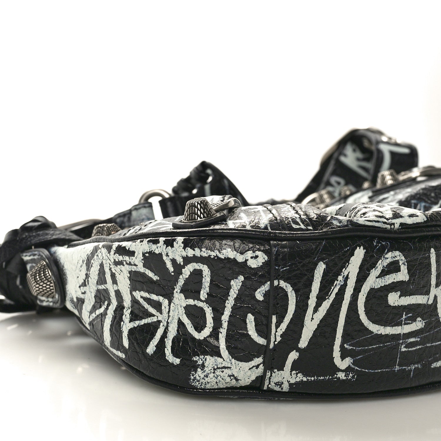 Balenciaga Agneau Arena Graffiti Le Cagole Shoulder Bag XS Black 10 of 11