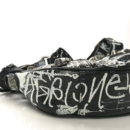 Balenciaga Agneau Arena Graffiti Le Cagole Shoulder Bag XS Black 10 of 11
