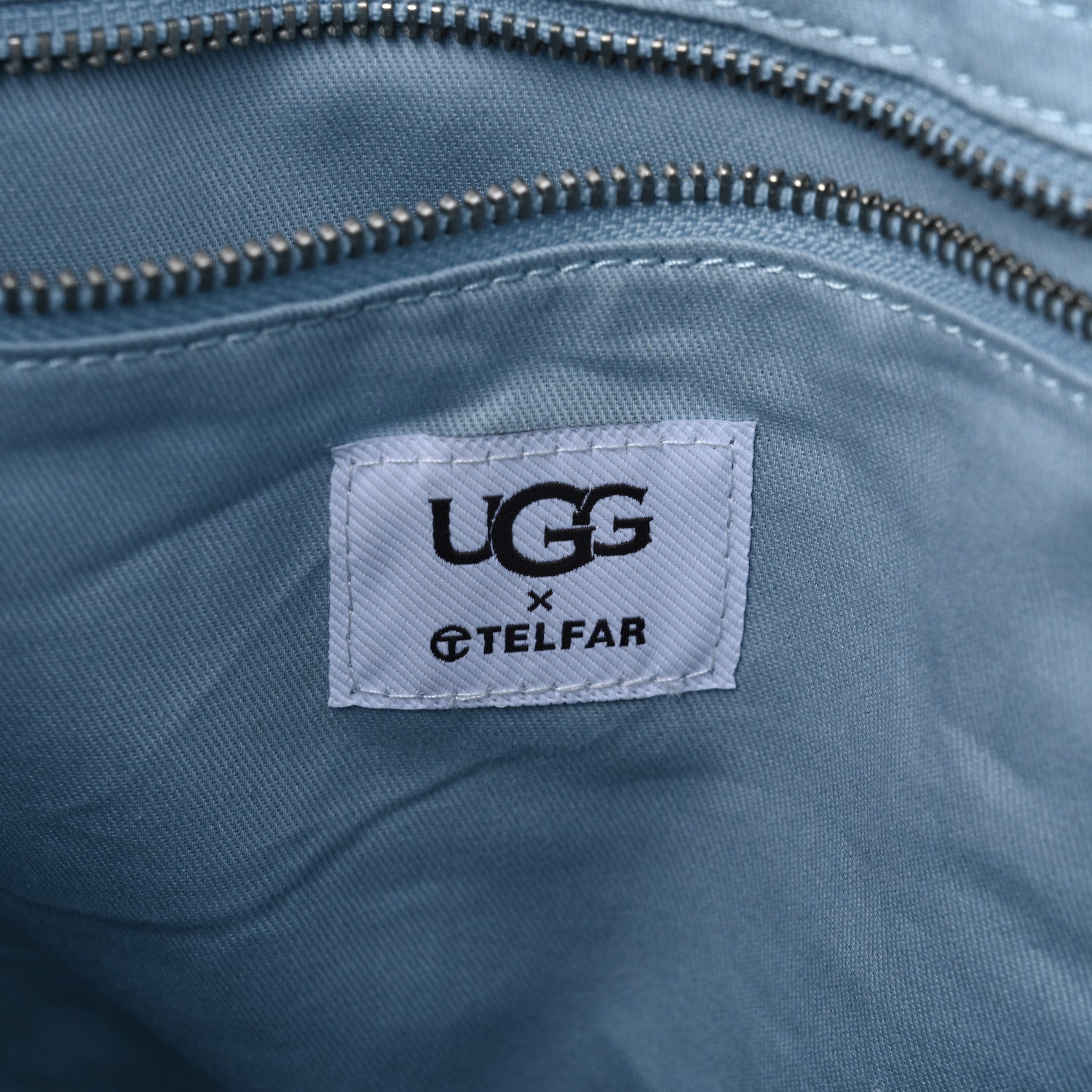 Telfar X UGG Suede Shearling Medium Shopping Bag Blue 6 of 11