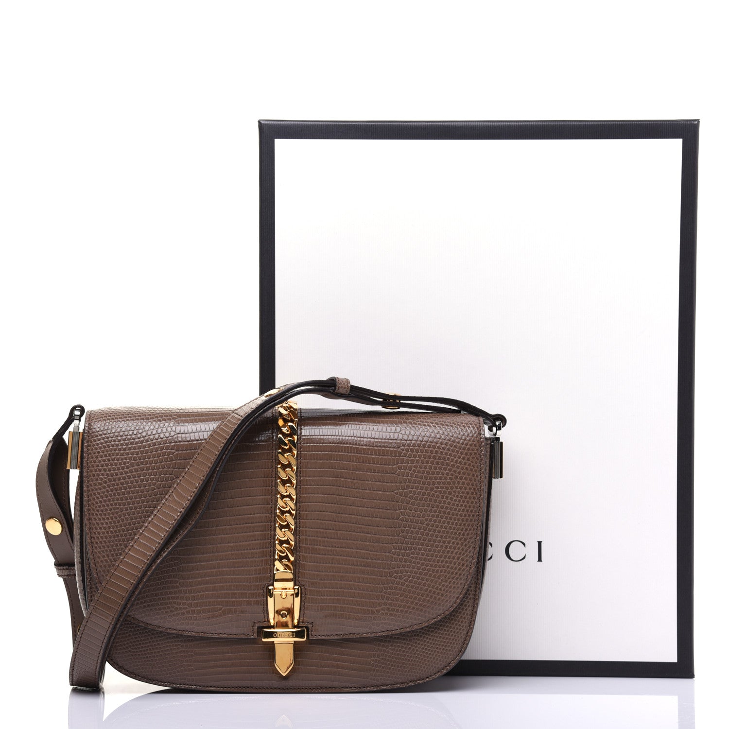 Gucci Lizard Small Sylvie 1969 Messenger Bag Taupe 18 of 18