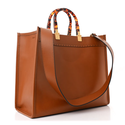 Fendi Vitello King Plexiglass Medium Fendi Sunshine Shopper Tote Cuoio 3 of 9