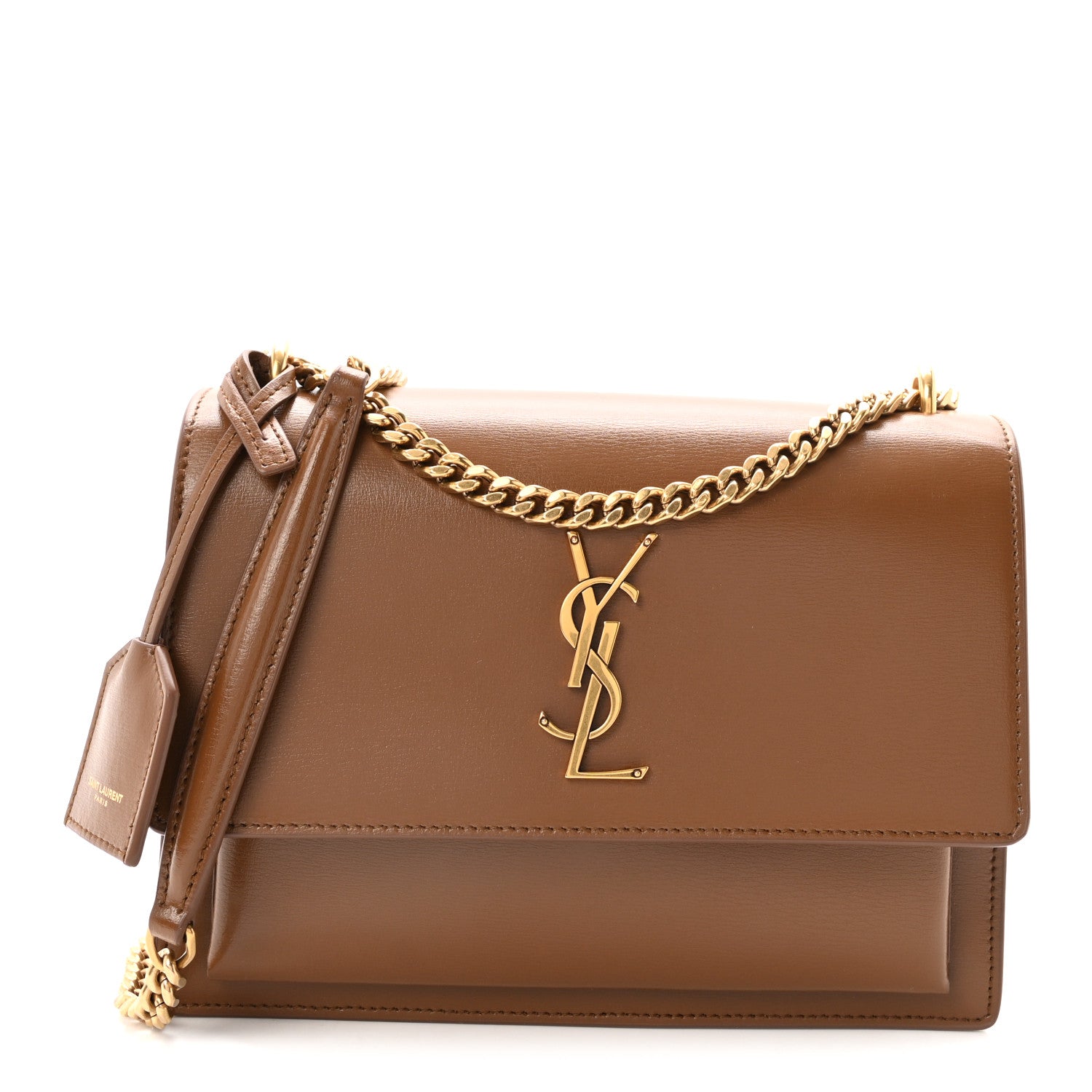 Saint Laurent Smooth Calfskin Medium Monogram Sunset Satchel Fox 1 of 9