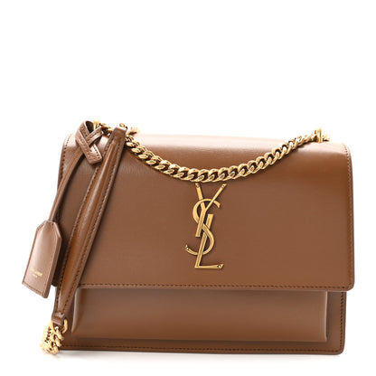 Saint Laurent Smooth Calfskin Medium Monogram Sunset Satchel Fox 1 of 9