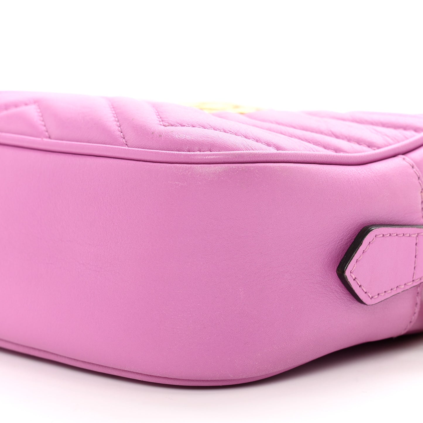 Calfskin Matelasse Mini GG Marmont Chain Shoulder Bag Candy Mousse
