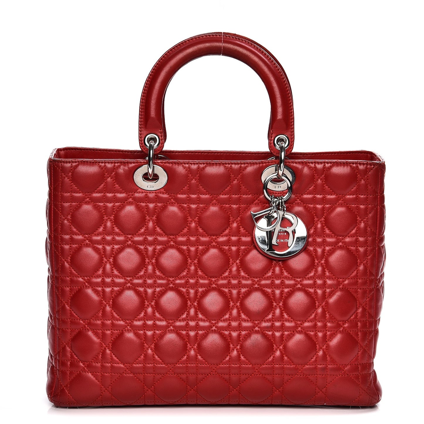 Vintage Lambskin Cannage Large Lady Dior Red