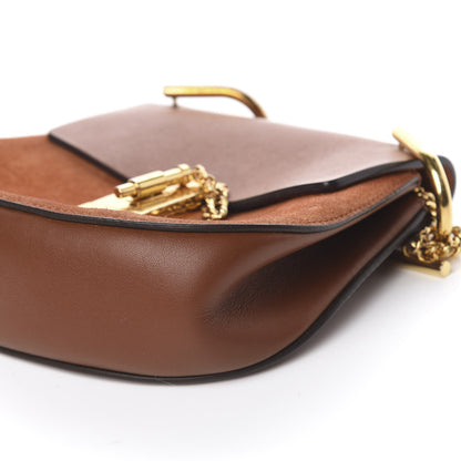 Chloe Suede Smooth Calfskin Drew Shoulder Bag Tobacco 7 of 13