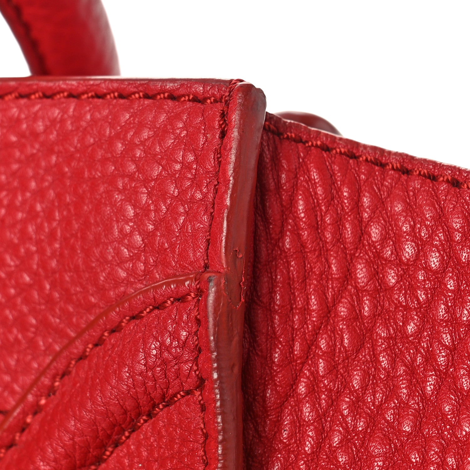 Celine Drummed Calfskin Mini Luggage Red 11 of 12