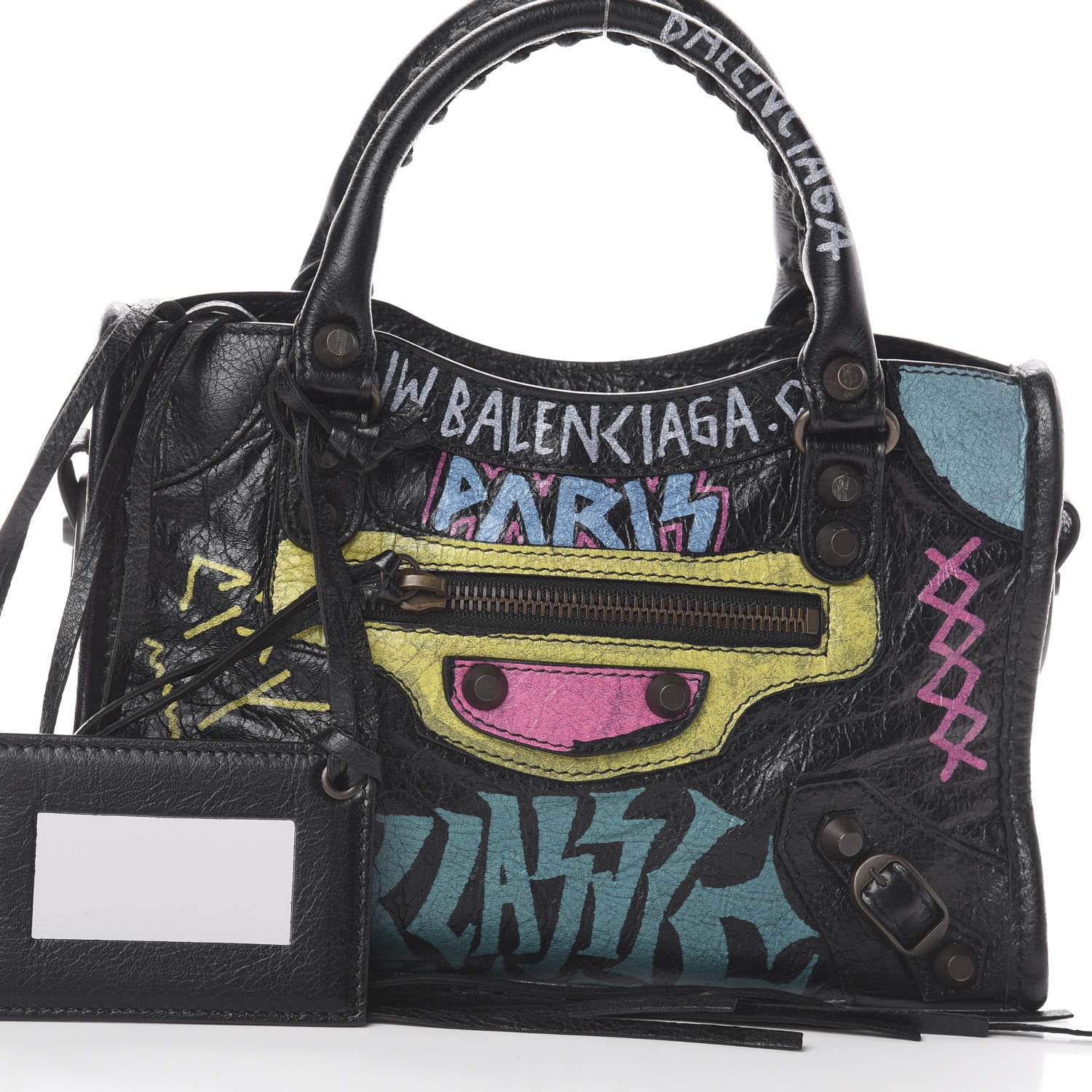 Balenciaga Agneau Arena Graffiti All Over Classic Hardware Mini City Black Multicolor 8 of 8