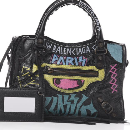 Balenciaga Agneau Arena Graffiti All Over Classic Hardware Mini City Black Multicolor 8 of 8