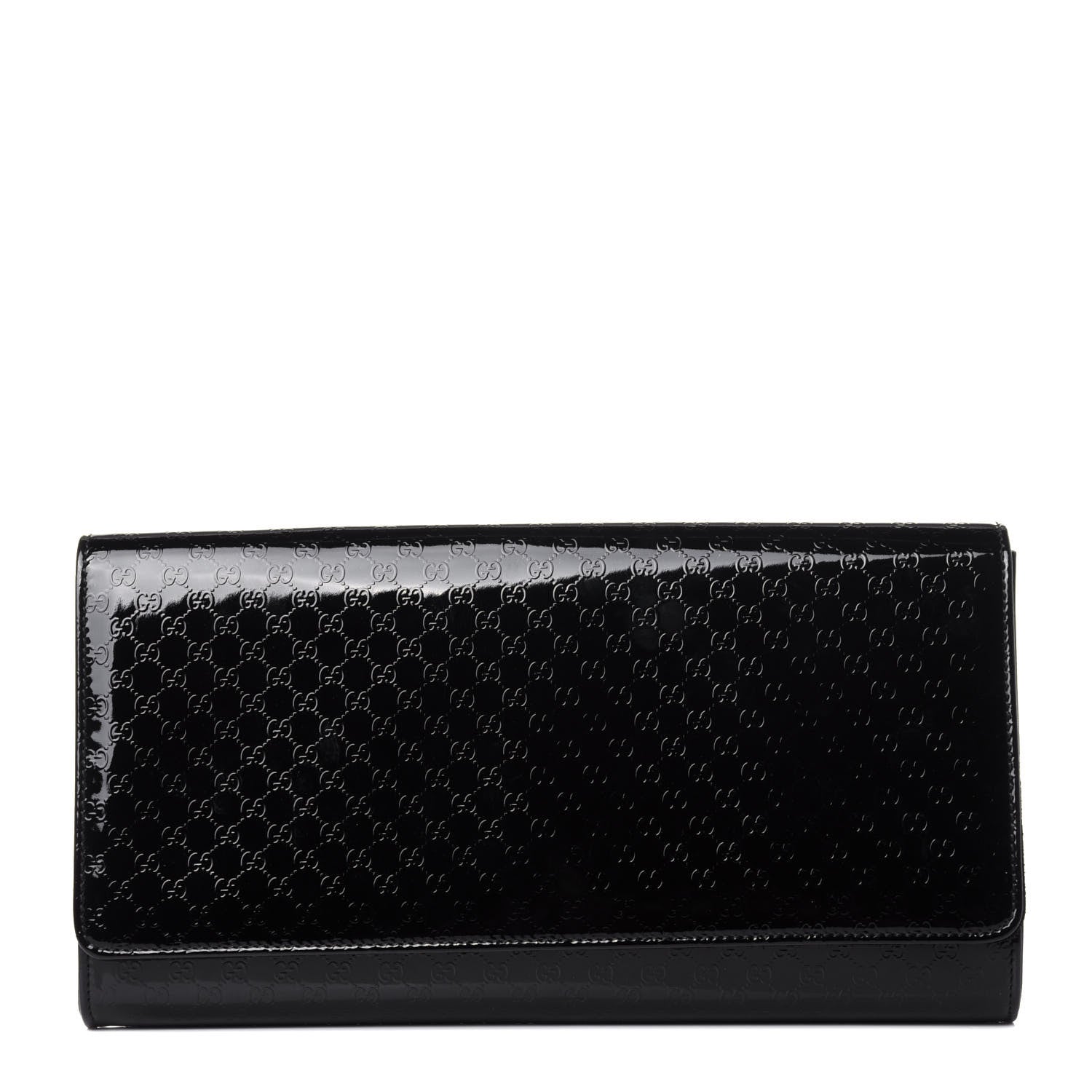 Gucci Patent Microguccissima Medium Broadway Clutch Black 1 of 12