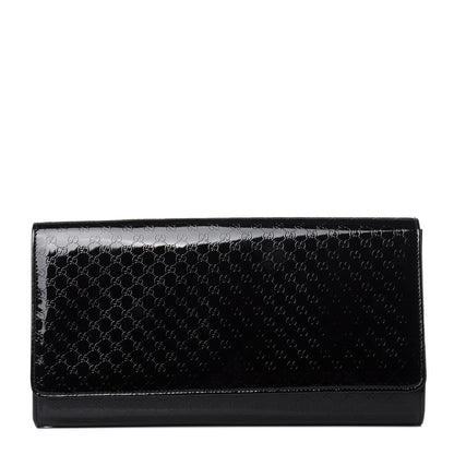 Gucci Patent Microguccissima Medium Broadway Clutch Black 1 of 12