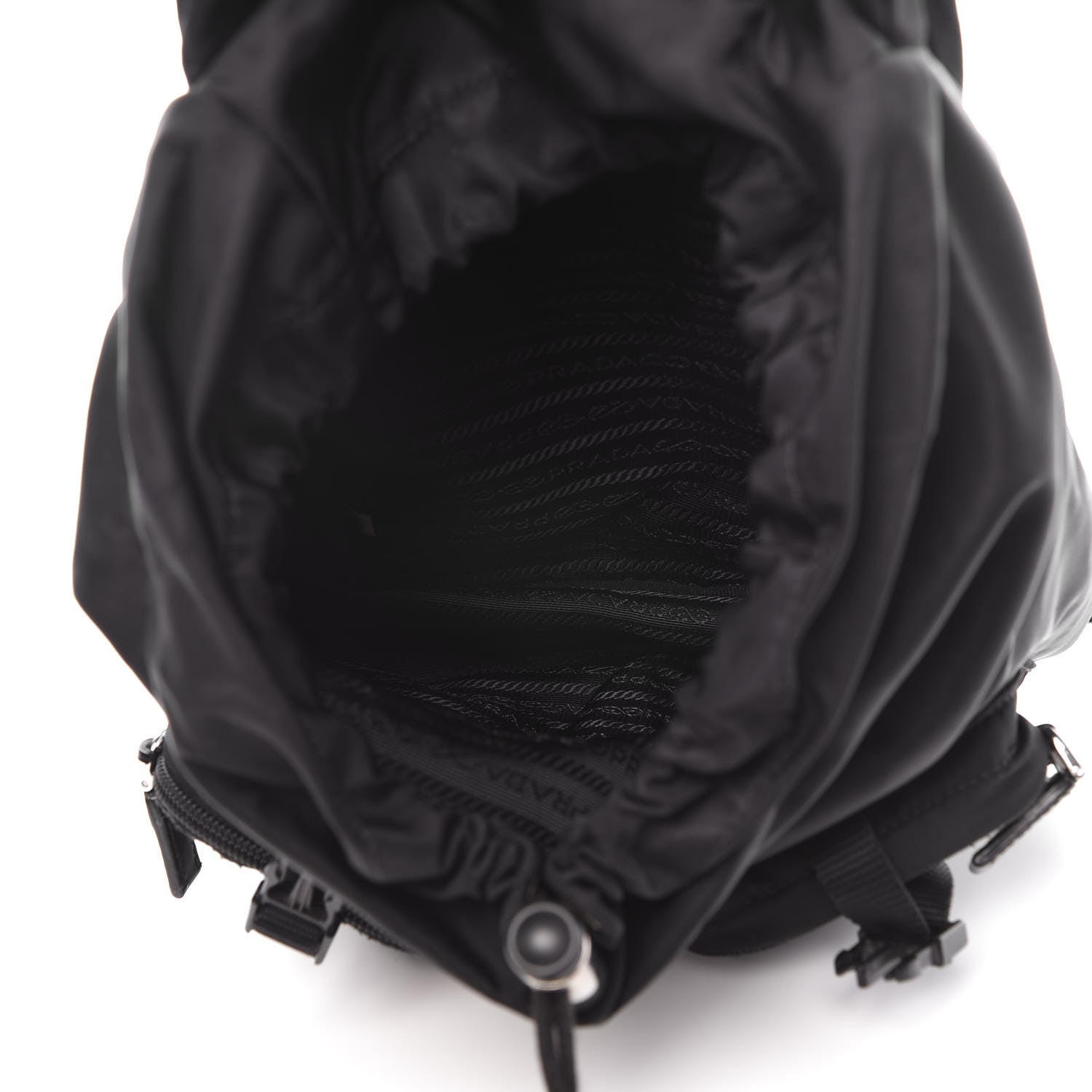 Prada Tessuto Nylon Double Buckle Backpack Black 5 of 9