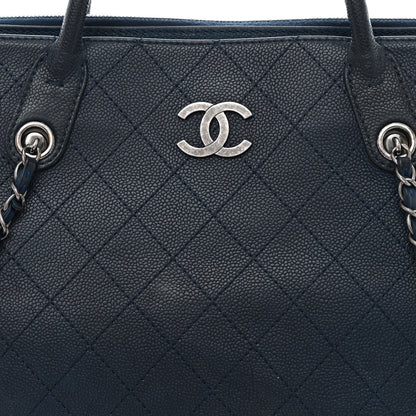 Chanel Grained Vegetal Calfskin Urban Shopping Tote Blue 9 of 19