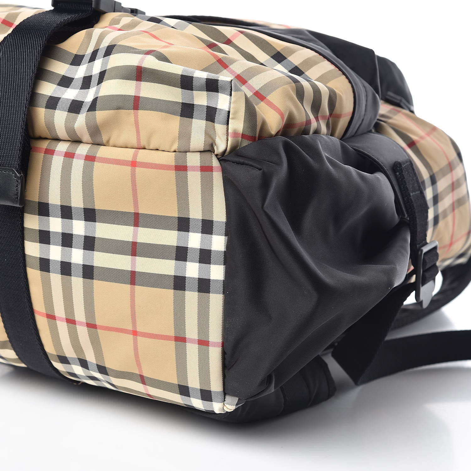 Burberry Nylon Vintage Check Logo Print Backpack Black Archive Beige 9 of 9