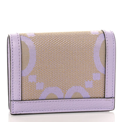 Gucci Monogram Jumbo GG Textured Dollar Calfskin Ophidia Card Case Beige Lapis 3 of 9