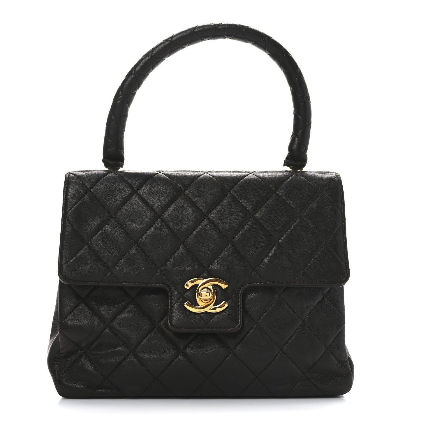 Lambskin Quilted Mini Kelly Flap Bag Brown