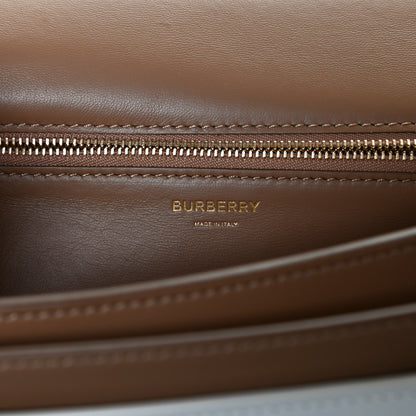 Burberry Smooth Calfskin Monogram Medium TB Bag Chalk White Camel 6 of 10
