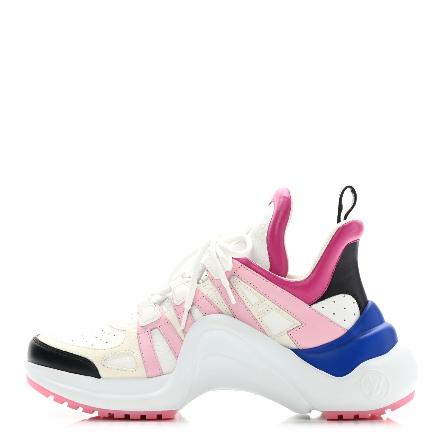 Louis Vuitton Calfskin Technical Nylon LV Archlight Sneakers 37.5 White Pink Blue 1 of 9