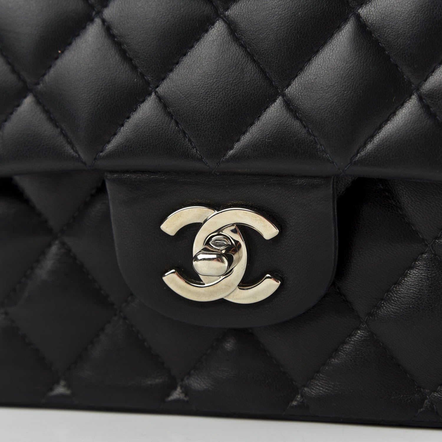 Chanel Lambskin Quilted Medium Double Flap Black 10 of 10