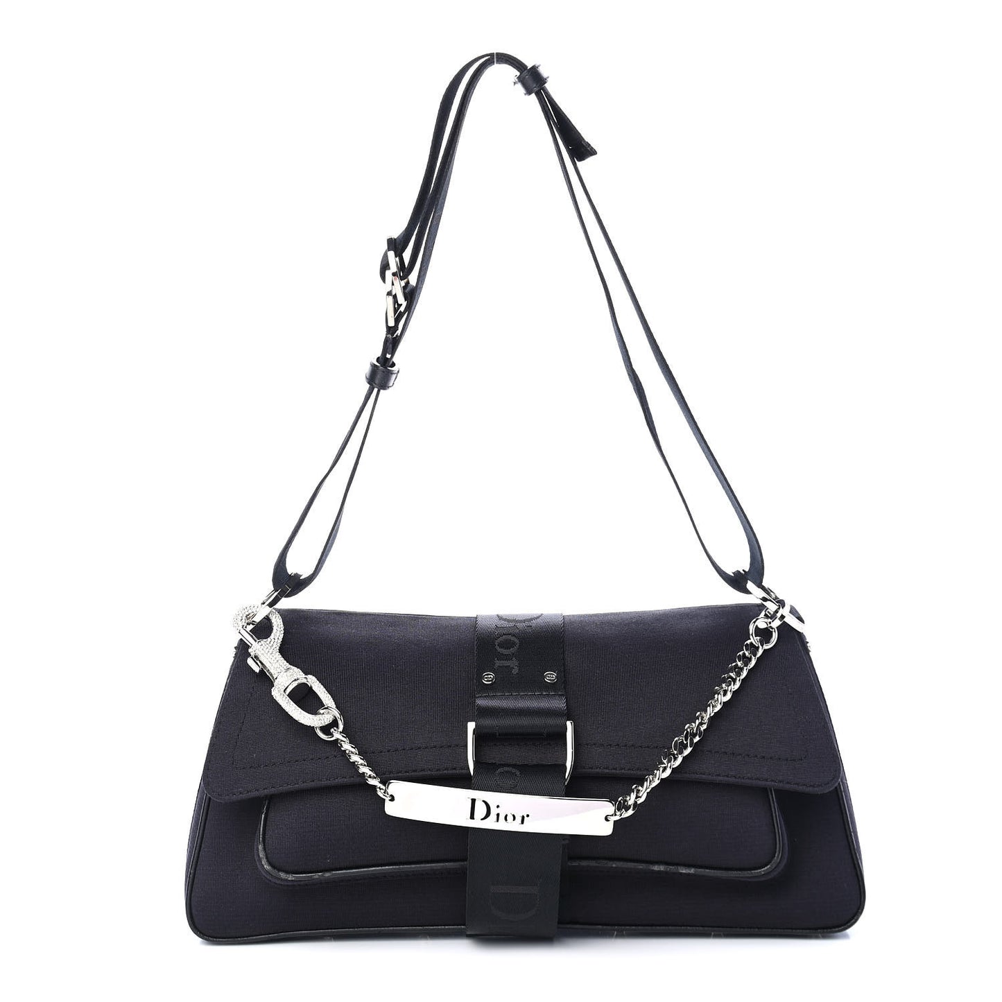 Silk Jersey Crystal Hardcore Clutch Black