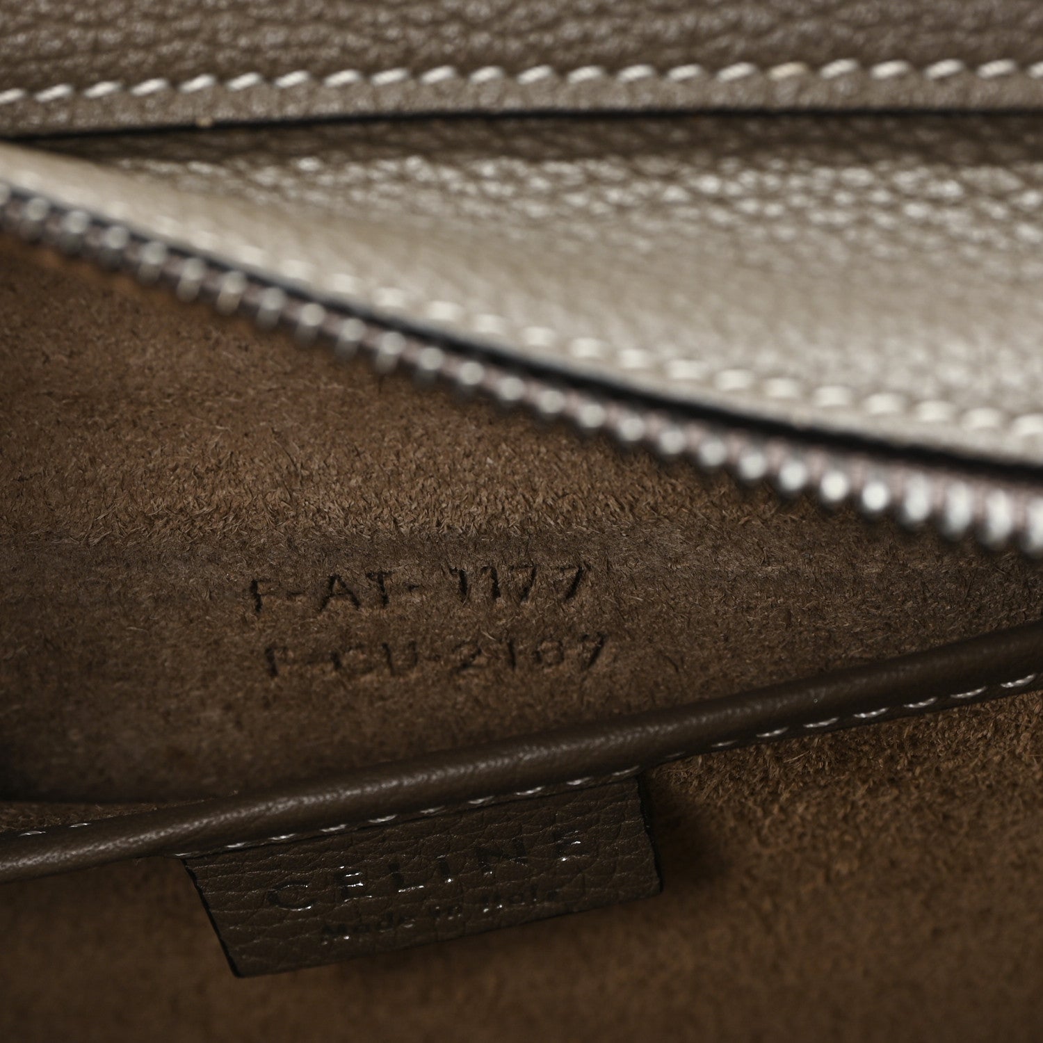 Celine Drummed Calfskin Nano Luggage Souris 7 of 11