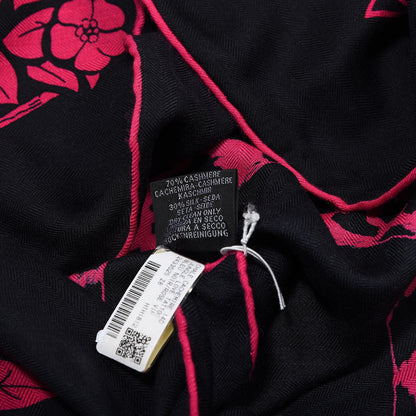 Hermes Cashmere Silk Jungle Love Tattoo Shawl 140 Black Rose Vif 6 of 6