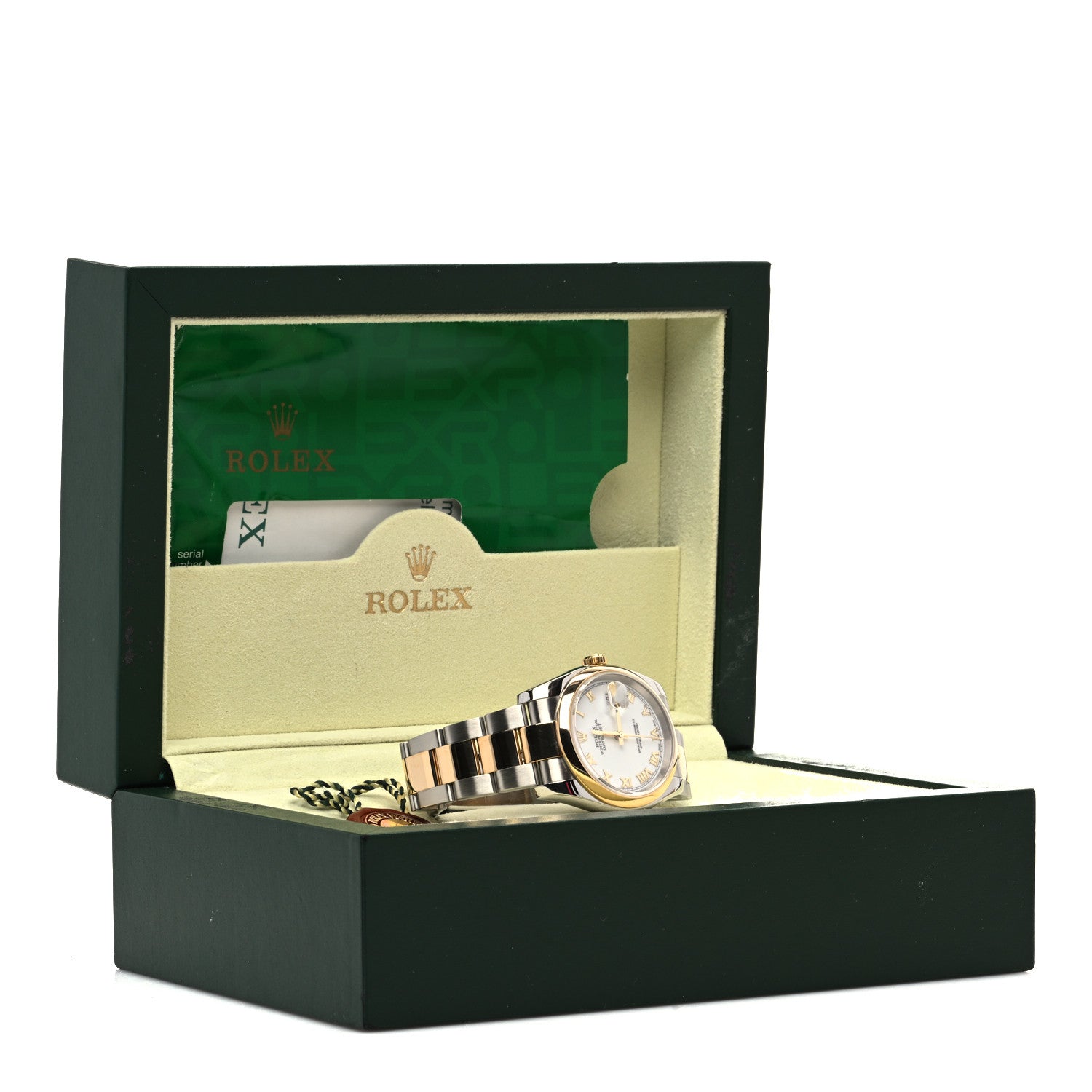 Rolex Stainless Steel 18K Yellow Gold 36mm Oyster Perpetual Datejust Watch White Roman 116203 5 of 5