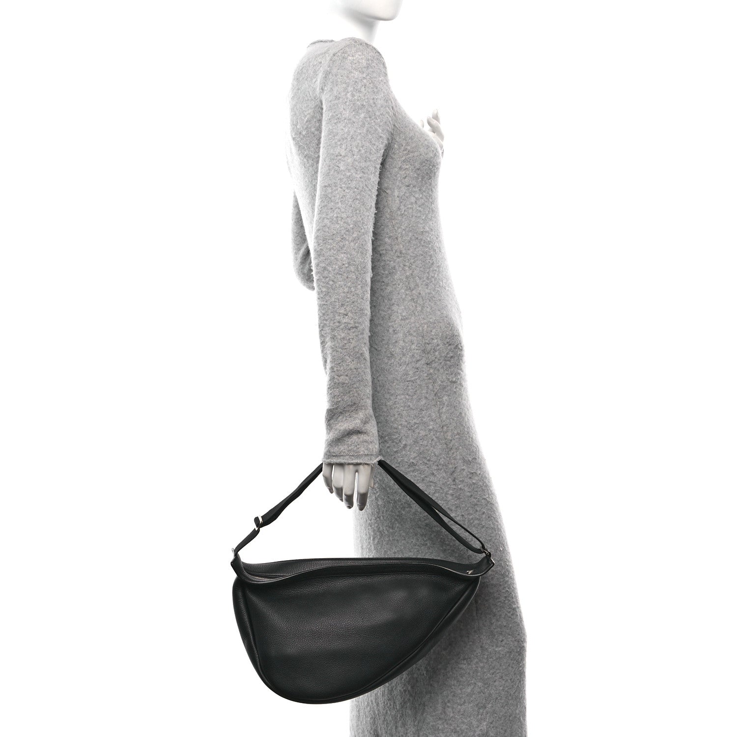 The Row Grained Calfskin Large Slouchy Banana Bag Black 2 of 10