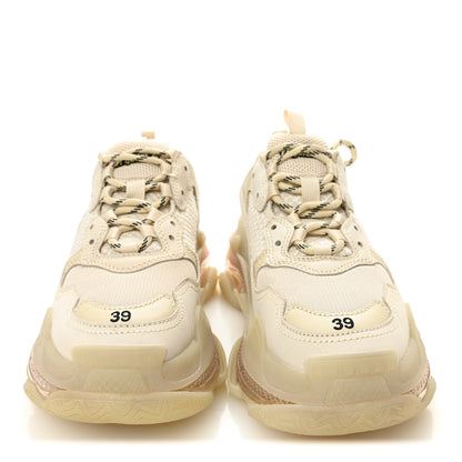 Balenciaga Fabric Mesh Clear Sole Womens Triple S Sneakers 39 Beige 2 of 8