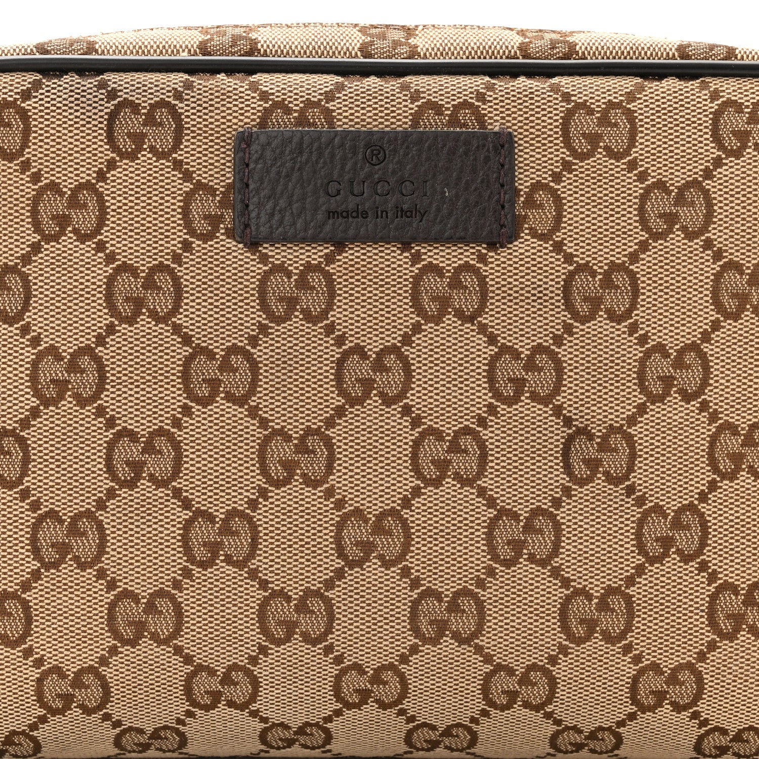 Gucci Monogram Dollar Calfskin Belt Bag Beige Ebony Testa di Moro Marrone Scuro 8 of 11