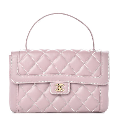 Chanel Calfskin Quilted Wild Stitch Large Flap Light Purple 1 of 11