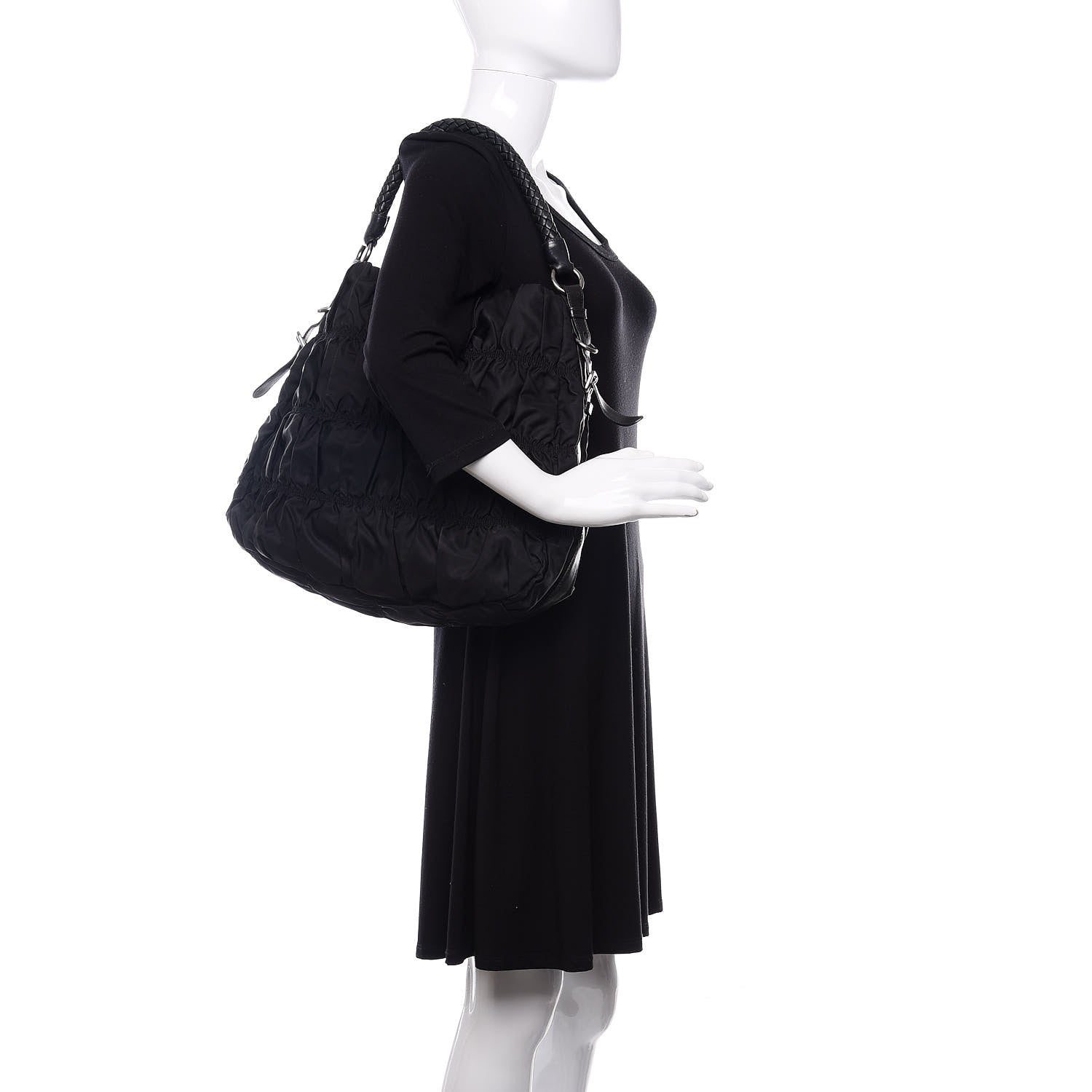 Prada Tessuto Nylon Gaufre Hobo Black 2 of 11