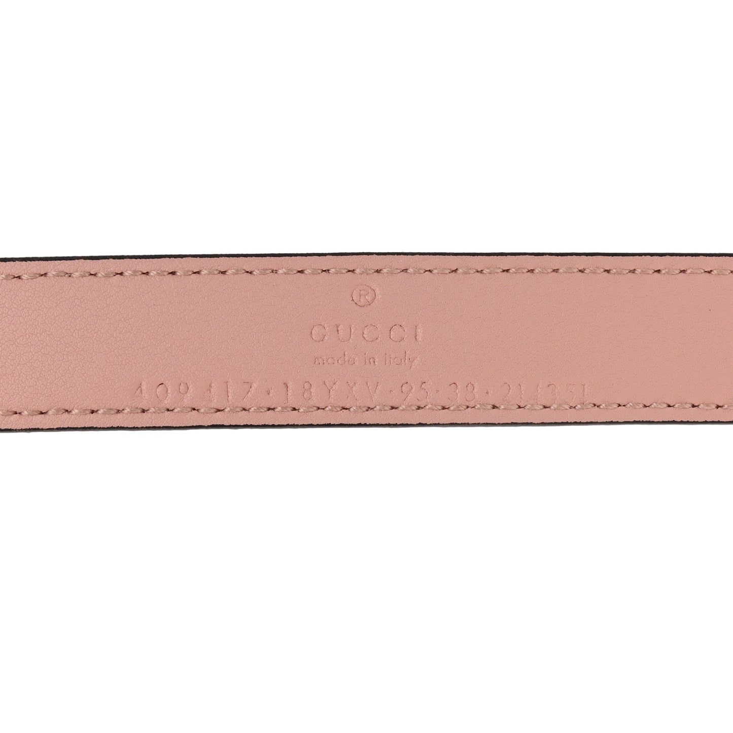 Azalea Calfskin Enamel Monochrome Double G 20mm Belt 95 38 Perfect Pink