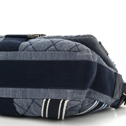Chanel Denim Quilted Medium Airlines Buckle Messenger Bag Blue 10 of 10
