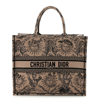 Christian Dior Canvas Embroidered Large Toile de Jouy Soleil Book Tote Beige 1 of 9