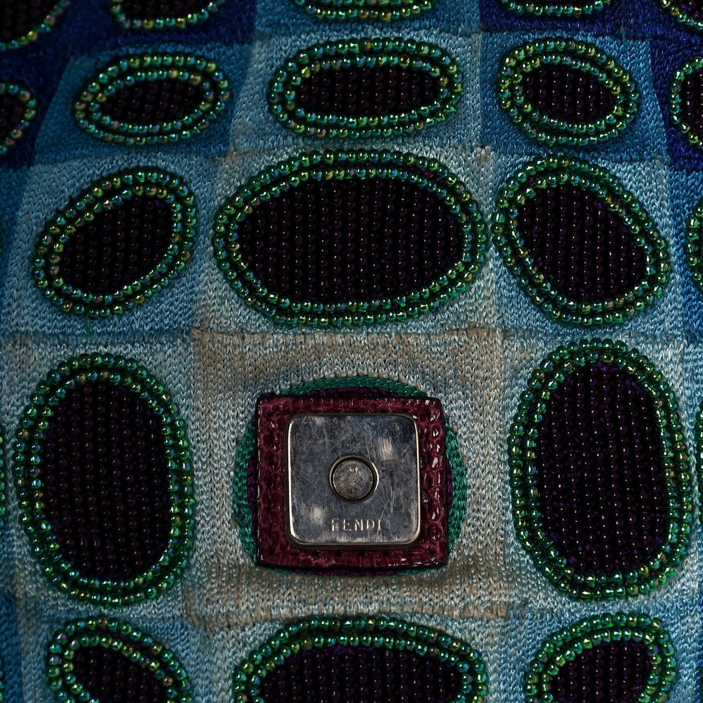 Lizard Beaded Baguette Blue