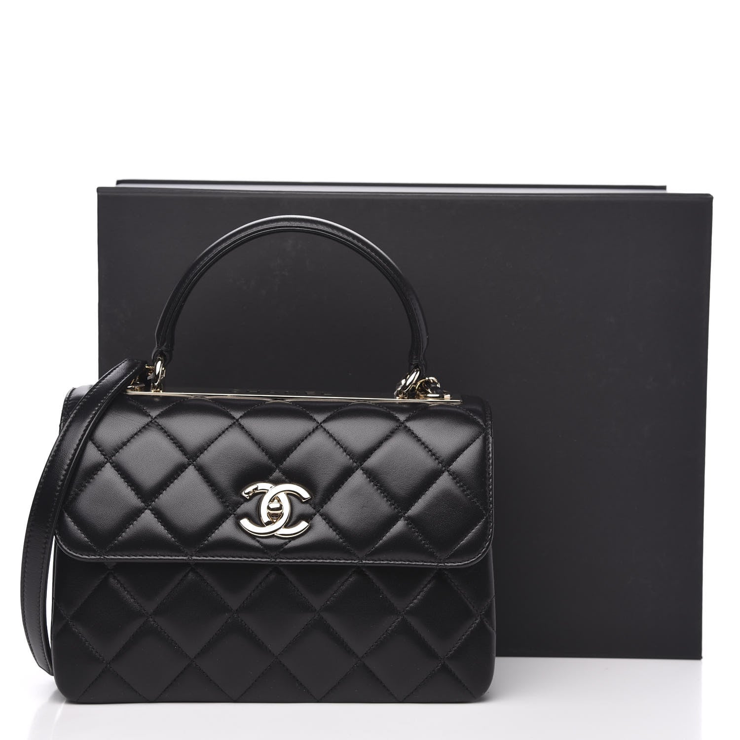 Chanel Lambskin Quilted Small Trendy CC Dual Handle Flap Bag Black 11 of 12