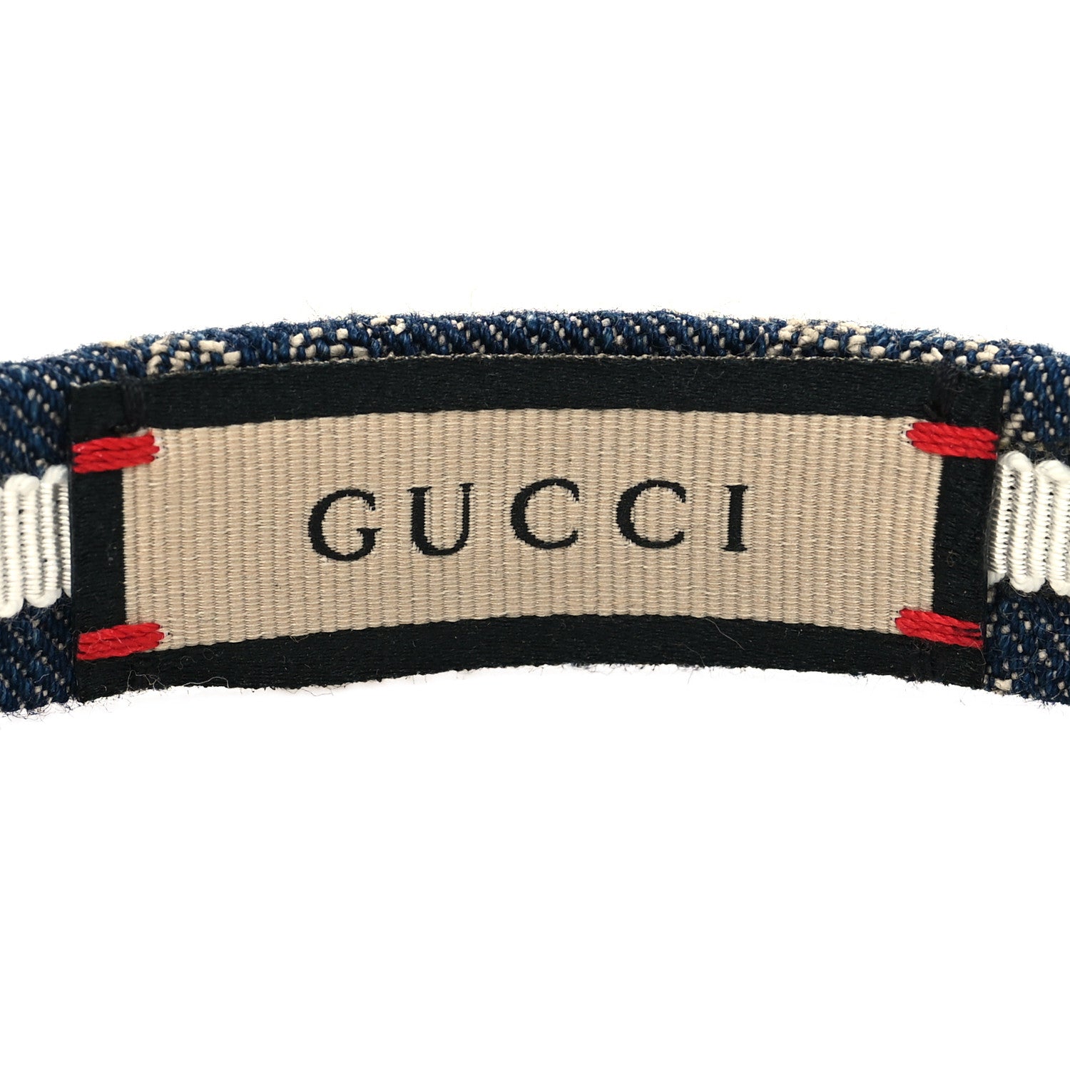 Gucci Denim Monogram Headband 4 of 5
