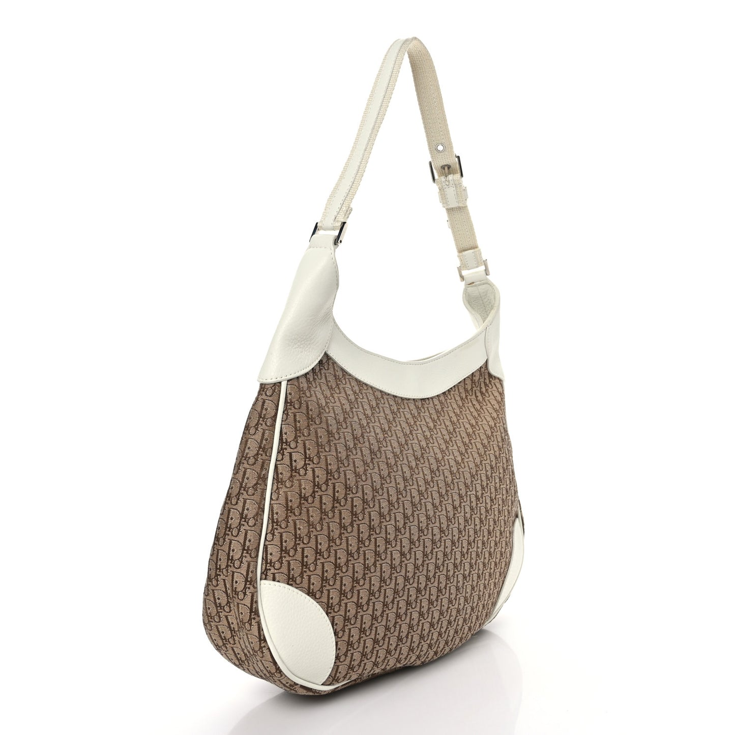 Monogram Hobo White