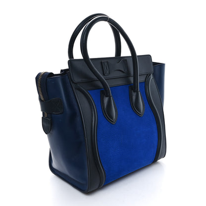 Celine Nubuck Smooth Calfskin Micro Tri-Color Luggage Bright Blue 3 of 11
