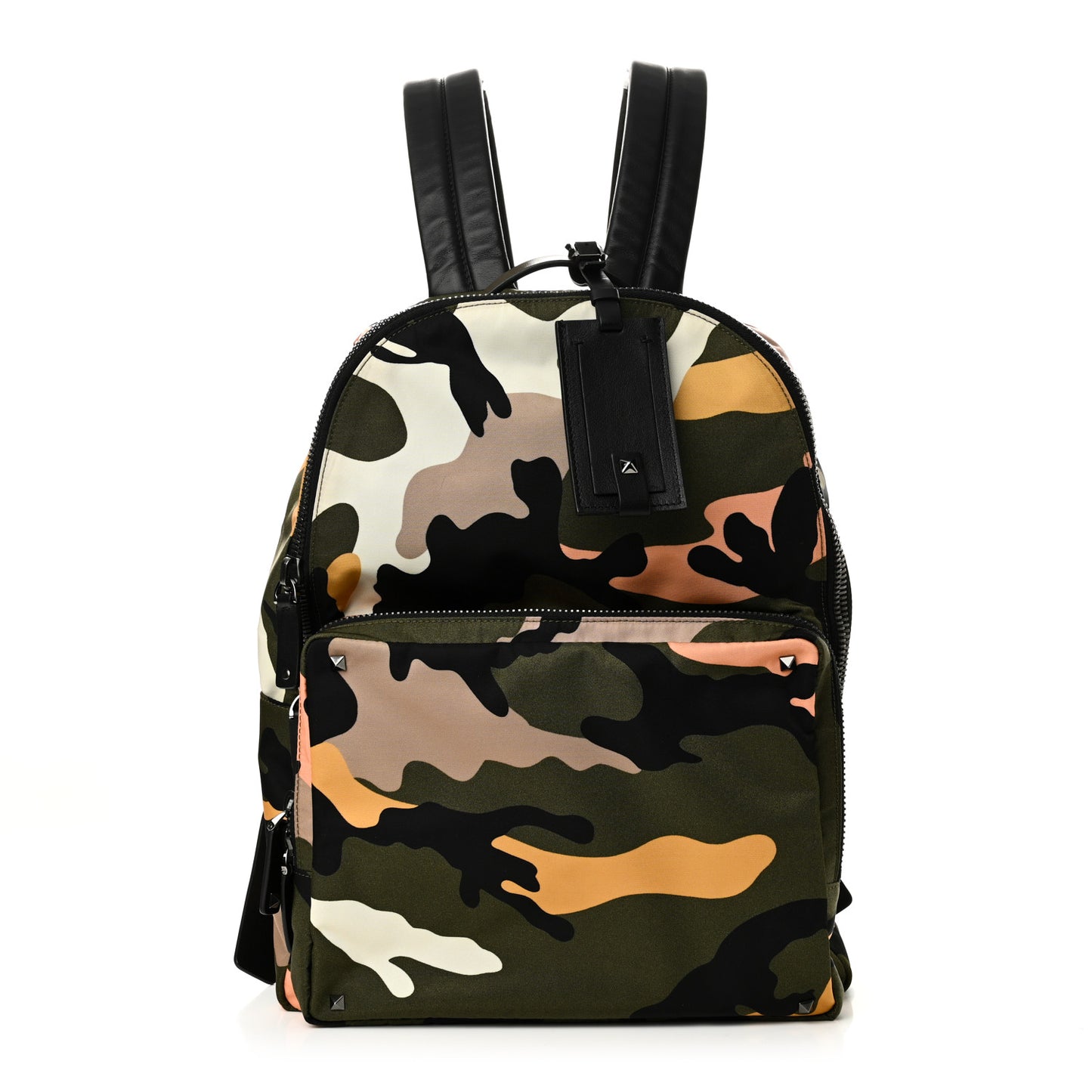 Nylon Camouflage Print Backpack Green Multicolor
