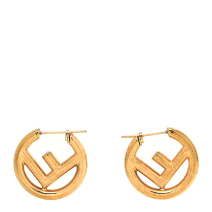 Fendi Metal FF Hoop Earrings Gold 1 of 5
