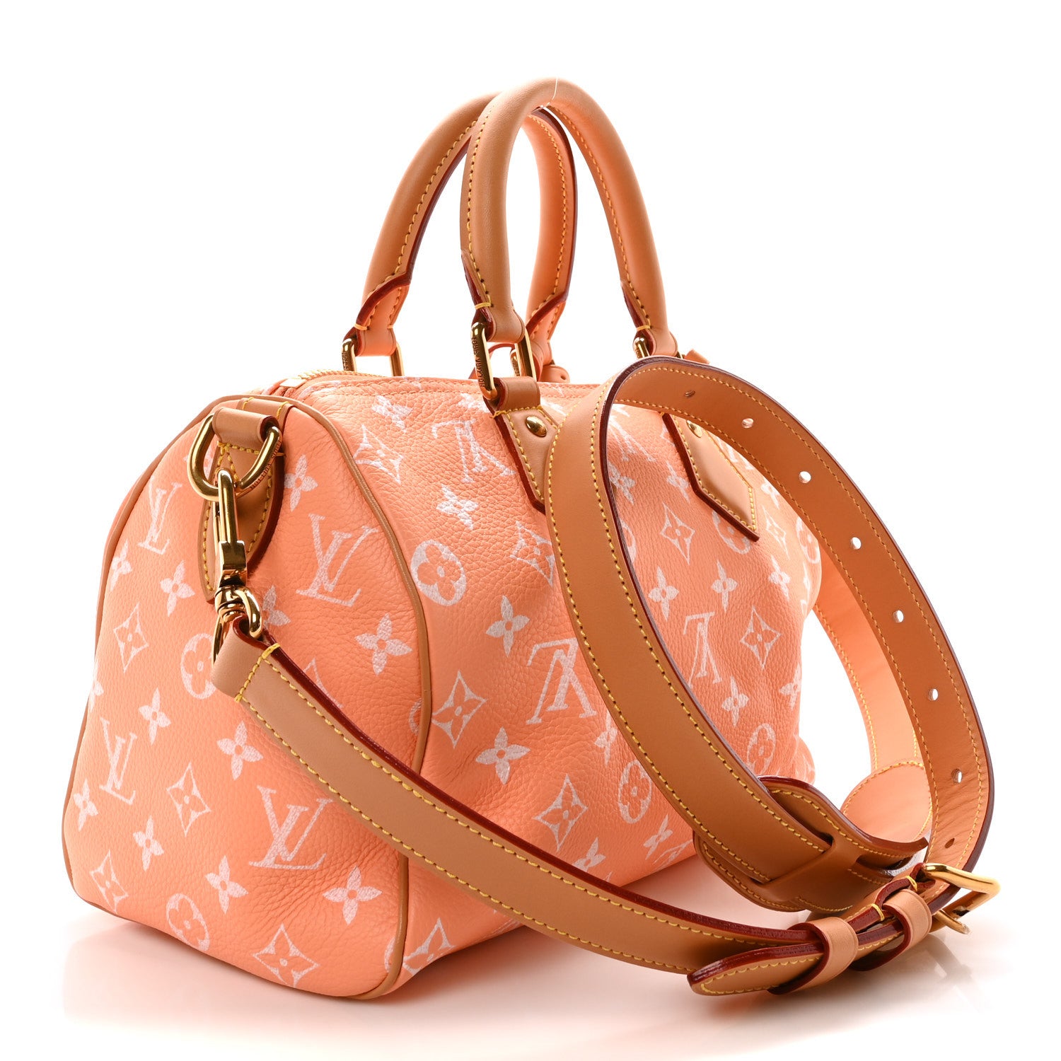 Louis Vuitton Calfskin Monogram Speedy P9 Bandouliere 25 Summer Peach 4 of 10